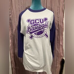 GCU Purple and White Long Sleeve Tee with Sporty Graphic